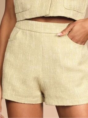 Lulus Olive Tweed Shorts